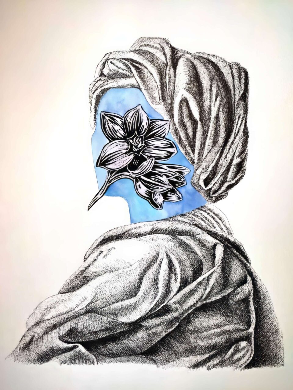 Série Métamorphoses 2023, encre de chine, aquarelle et gravure sur papier, 50x65 cm 5