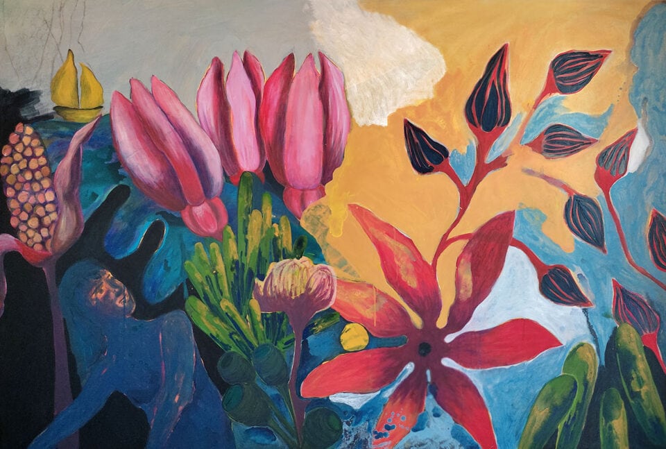 Shelter 1, Acrylique sur toile 195x130 cm, 2023