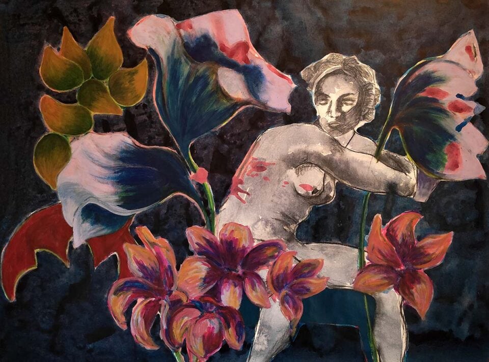 Shelter 6, Acrylique sur papier, 100x80cm, 2024