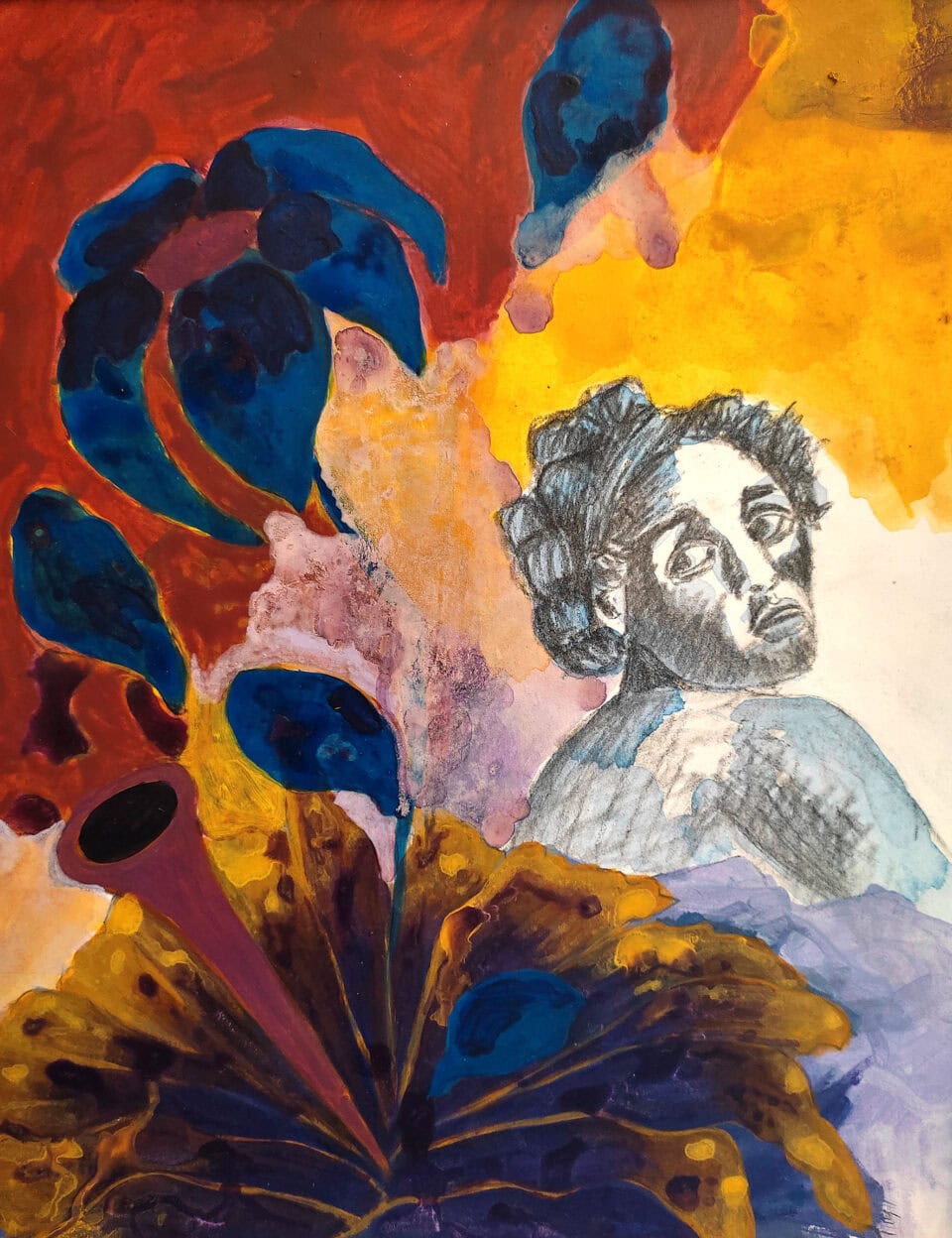 Shelter 6, Acrylique sur papier 50x65 cm, 2023