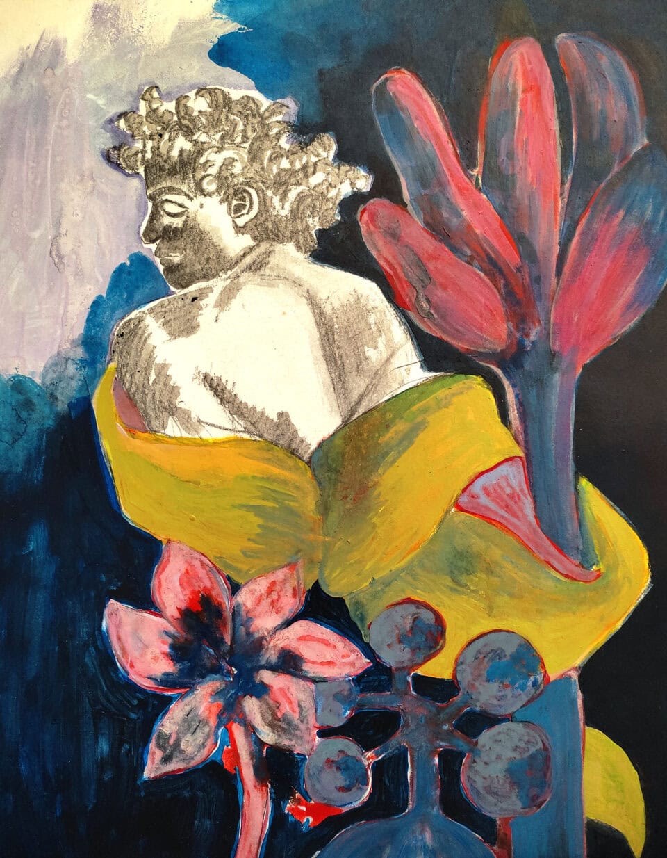 Shelter 8, Acrylique sur papier 50x65 cm, 2023